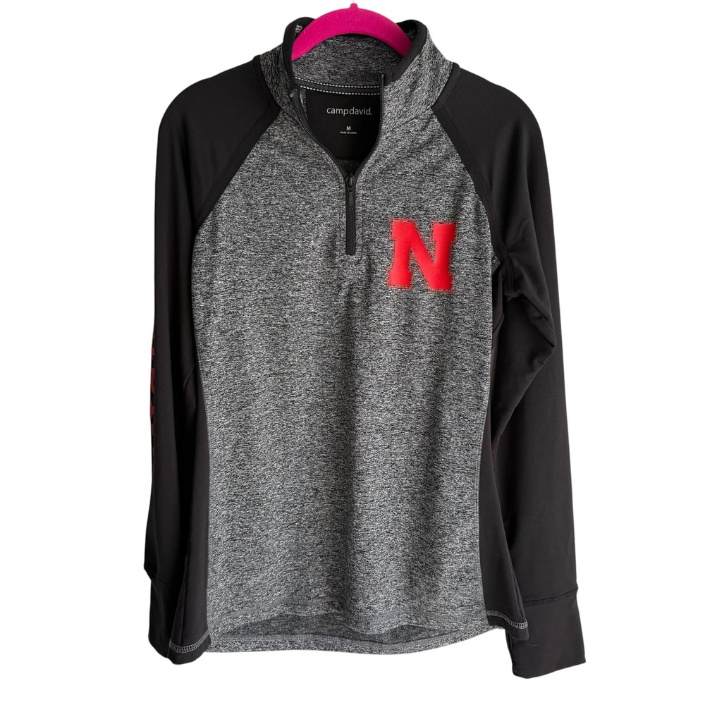 CAMP DAVID Gray Nebraska Huskers 'Finalist' Ladies Raglan Quarter Zip Jacket, M